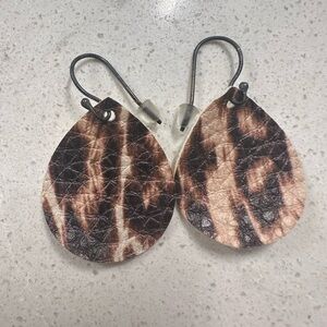 Leopard Print Fabric Earrings